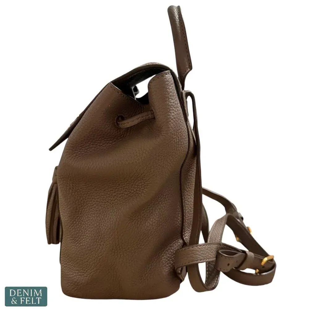 Tory Burch Sand McGraw Leather Backpack w/‎ Tassel Detail, Adjustable Straps